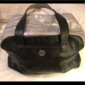 Lululemon Silver and Black large gym bag